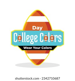 National college colors day. Typography logo, Geometric design suitable for greeting card poster and banner.