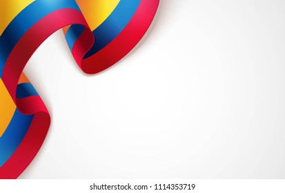 National colombian flag isolated on white background. Patriotic Symbolic background. Vector illustration