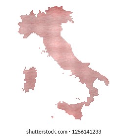 National color Italy. Vector dot map watercolor