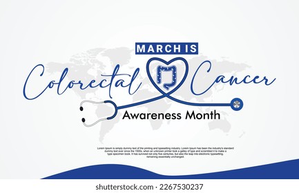 National Colorectal Cancer Awareness Month of March Vector Illustration