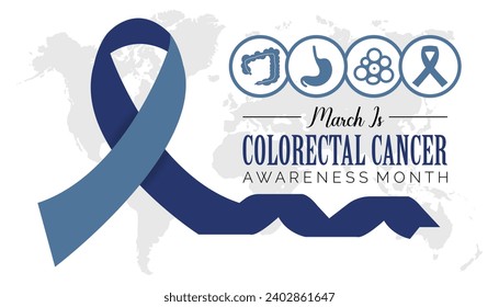 national colorectal cancer awareness month is observed every year in March, Holiday, poster, card and background vector illustration design, Abastract Ribbon design.