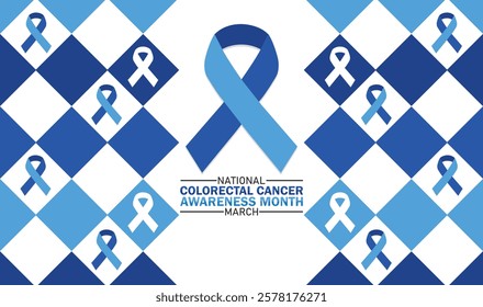 National Colorectal Cancer awareness Month. March. Vector illustration. Design for banner, poster or print.