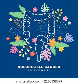 National Colorectal Cancer Month, Colorectal Cancer Awareness. Vector illustration. Treatment and prevention. Digestive system. Medicine and health concept