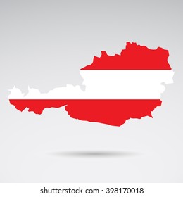 National colors and flag of Austria. Vector illustration.