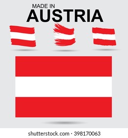 National colors and flag of Austria. Vector illustration.