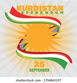 national colors surrounding the kurdish flag symbol