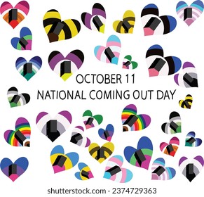 NATIONAL COMING OUT DAY for 11 october vector