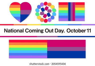   National Coming Out Day. October 11th. Graphics with these motifs. background-landscape. Vector eps