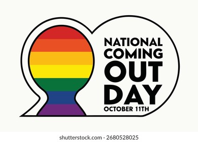 National Coming Out Day Speech Bubble Rainbow Head October 11th 