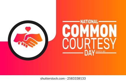 National Common Courtesy Day. This holiday-themed design is perfect for backgrounds, banners, greeting cards, posters with text inscription, and social media posts. Vector illustration.