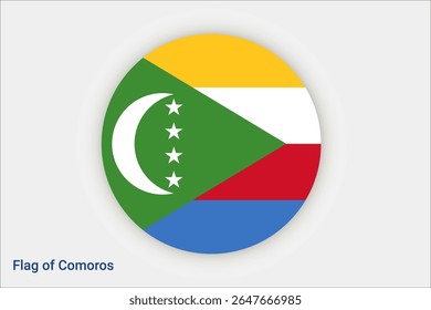 Bandeira nacional das Comores. Bandeira de alto detalhe das Comores. África. Ilustração em 3D.