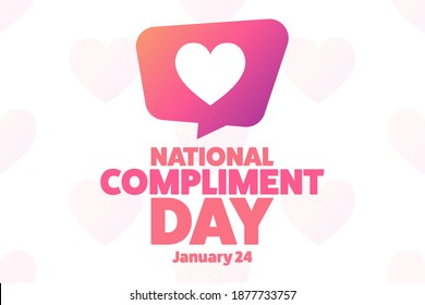 National Compliment Day. January 24. Holiday concept. Template for background, banner, card, poster with text inscription. Vector EPS10 illustration