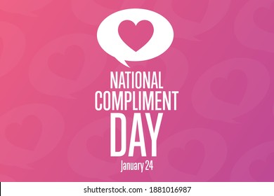 National Compliment Day. January 24. Holiday concept. Template for background, banner, card, poster with text inscription. Vector EPS10 illustration