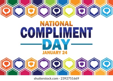 National Compliment Day Vector illustration. January 24. Holiday concept. Template for background, banner, card, poster with text inscription.