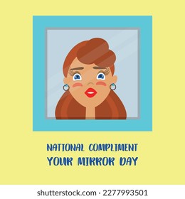 national compliment your mirror day . Design suitable for greeting card poster and banner