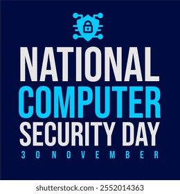 National Computer Security Day. 30th November. Vector Art Illustration. Computer Security Day. Holidays. 