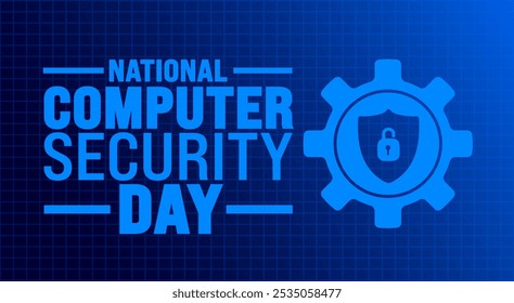 national Computer Security Day background or banner design template is observed every year in November. Holiday concept. Template for card, poster, placard, template.