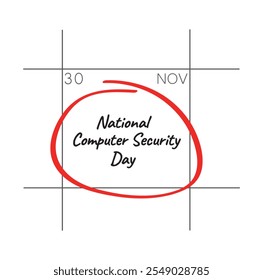 National Computer Security Day, November 30 - calendar date.