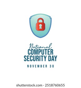 National Computer Security Day vector design template good for celebration usage. National Computer Security Day design. flat design. eps 10. 