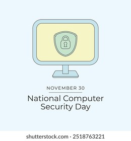 National Computer Security Day vector design template good for celebration usage. National Computer Security Day design. continuous line drawing. eps 10. 