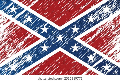 National of the confederate states of america flag grunge background texture vector design illustration