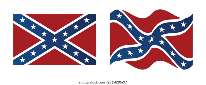 Ilustración de diseño de Vector de bandera nacional de los estados confederados de América