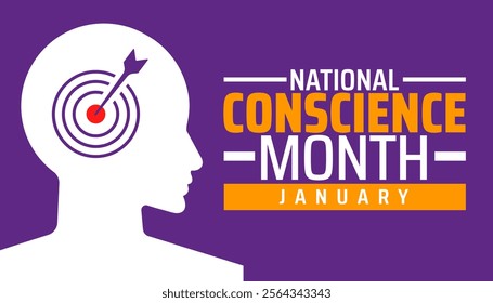 National Conscience Month background banner or poster design template. observed every year in January. Holiday concept. Use to any Template, card, poster, placard, template.