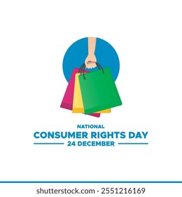 National Consumer Rights Day Observed every year of 24 December , Business Store Vector banner, flyer, poster and social medial template design.