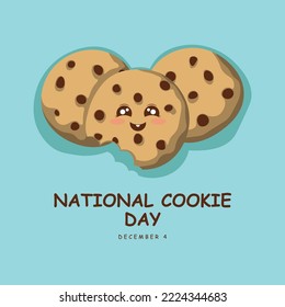 National Cookie Day background. Design with cute cookie.  Vector design illustration.