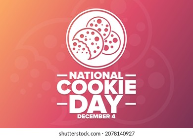 Nationaler Cookie-Tag. 4. Dezember. Urlaubskonzept. Vorlage für Hintergrund, Banner, Karte, Poster mit Texteinschrift. Vektorgrafik EPS10