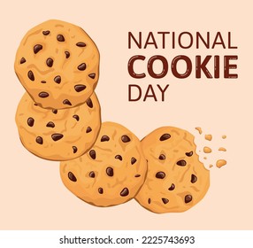 Día Nacional de la Cookie, 4 de diciembre. Cartel con galletas.