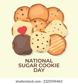 nationale Plätzchetage-Design-Vorlage für Feiern. Cookie-Vektordesign. Flachkeks, Vektorgrafik.