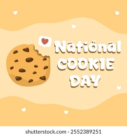 National cookie day illustration. Suitable for flat design graphic illustration for campaign, social media ads, flyer design, flat illustration, banner, template, poster, etc