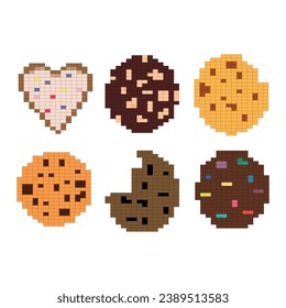 National Cookie Day pixel art vector illustration. Cookies pixel. December 4. Important day.