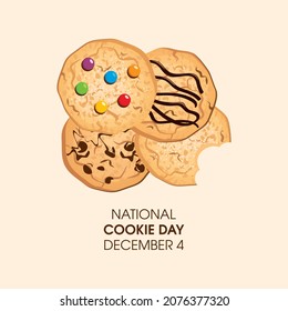 National Cookie Day vector. Sweet cookies icon set vector. Cookie Day Poster, December 4. Important day