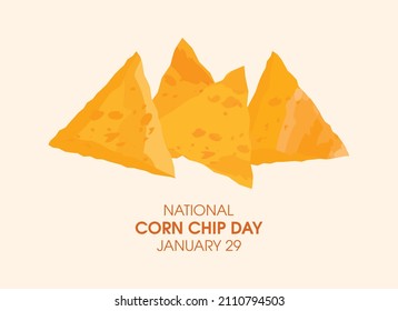 National Corn Chip Day vector. Delicious crispy corn chips icon vector. Corn Chip Day Poster, January 29. Important day