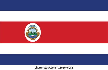 National Costa Rica flag, official colors and proportion correctly. National Costa Rica flag. Vector illustration. EPS10. Costa Rica flag vector icon, simple, flat design for web or mobile app.