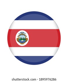 Costa Rican Flag Badge Flag Costa Stock Vector (Royalty Free) 1035975211