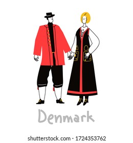 National Costume Denmark Flat Cartoon Style Stock Vector (Royalty Free ...