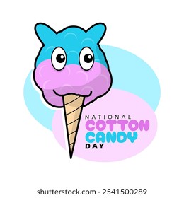 National Cotton Candy Day to celebrate on December 7th. A cute cotton candy that has eyes and ears.