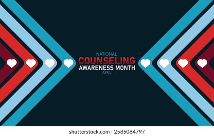 National Counseling awareness Month. April. Holiday concept. Template for background, banner, card, poster with text inscription. Vector illustration.