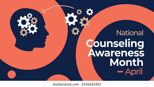 National Counseling Awareness Month banner template. Observed in April yearly.