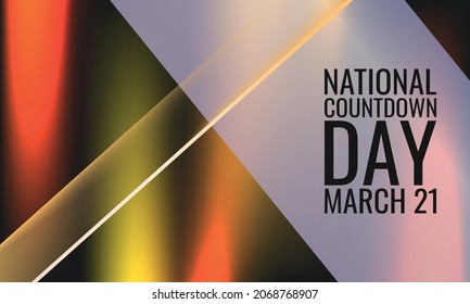 National Countdown Day. Design suitable for greeting card poster and banner