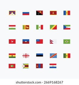 Conjunto de colección de banderas de países nacionales