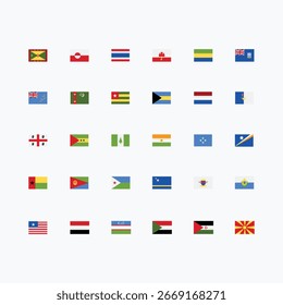 Conjunto de colección de banderas de países nacionales
