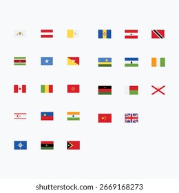 Conjunto de colección de banderas de países nacionales