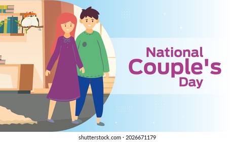 National couple's day on august 18 business brochure flyer banner design horizontal template vector, cover presentation abstract, modern publication poster and flag-banner, layout in rectangle size.