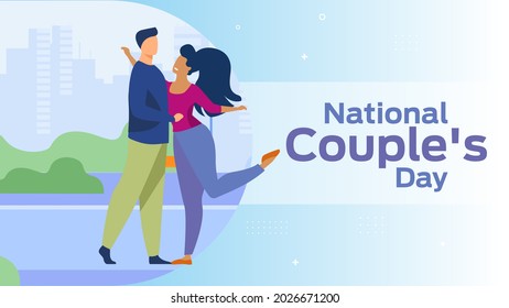 National couple's day on august 18 business brochure flyer banner design horizontal template vector, cover presentation abstract, modern publication poster and flag-banner, layout in rectangle size.