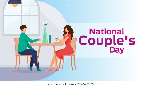 National couple's day on august 18 business brochure flyer banner design horizontal template vector, cover presentation abstract, modern publication poster and flag-banner, layout in rectangle size.