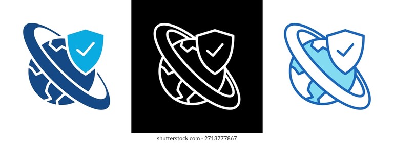 Landesweite Abdeckung Symbol dreifach-Stil Vektorgrafik